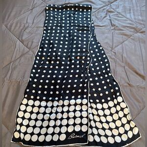 Burmal Black and White Polka Dot Scarf